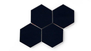 6" Hexagon Original Ceramic Tile in Navy Blue Gloss