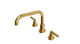 Flatiron Two Handle Deck Mount Squaretop Bath Trim with Linear Lever Handles in French Brass