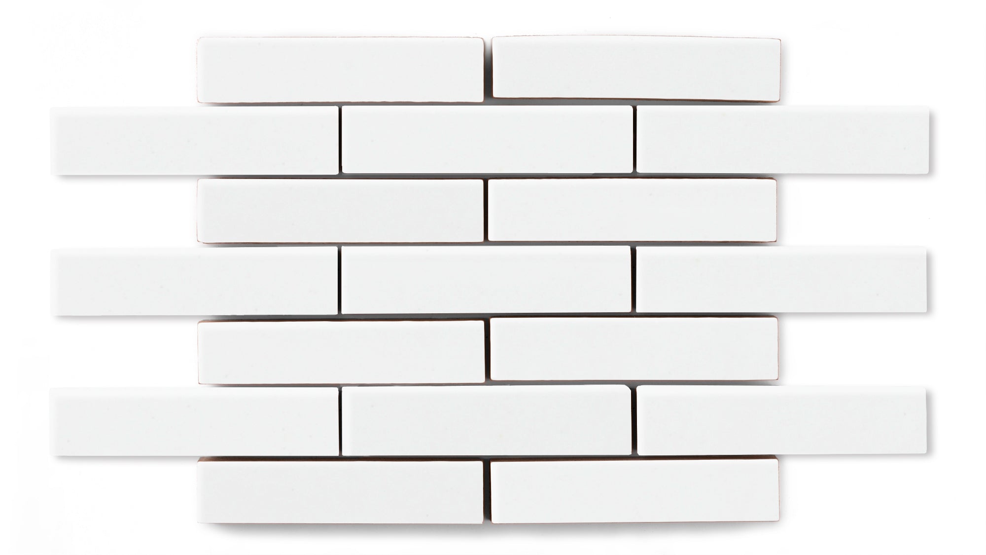 1x4 Half Offset Sheeted Original Ceramic Mosaic Tile in Calcite Gloss