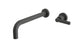 Flatiron One Handle Wall Mount 10" Lavatory Faucet with Linear Lever Handle in Blackened Nickel