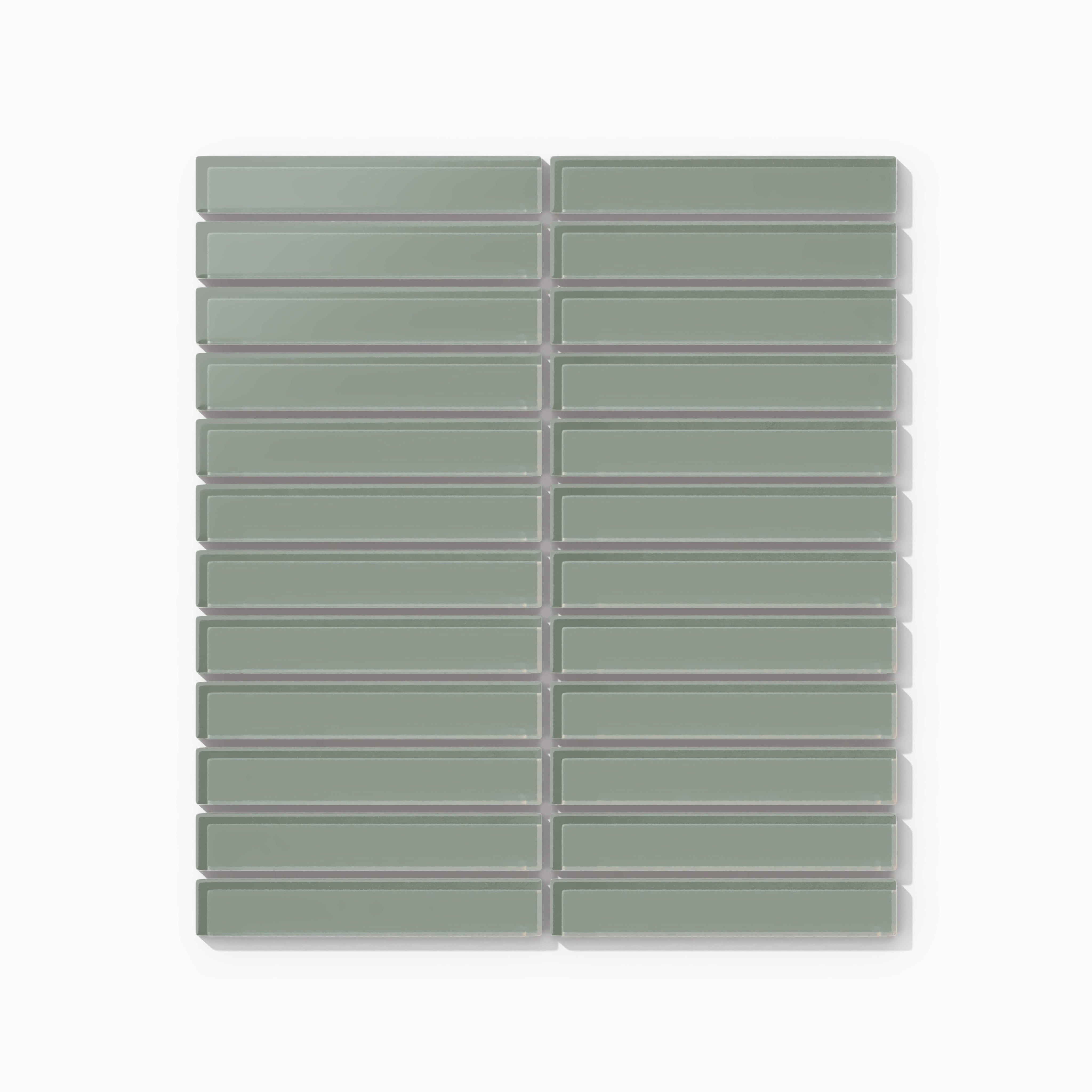 1x6 Straight Set Sheeted Glass Mosaic Tile in Hummingbird Matte