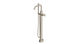Flatiron One Handle Floor Mount Squaretop Bath Trim with Hand Shower and Linear Cross Handle in Satin Nickel