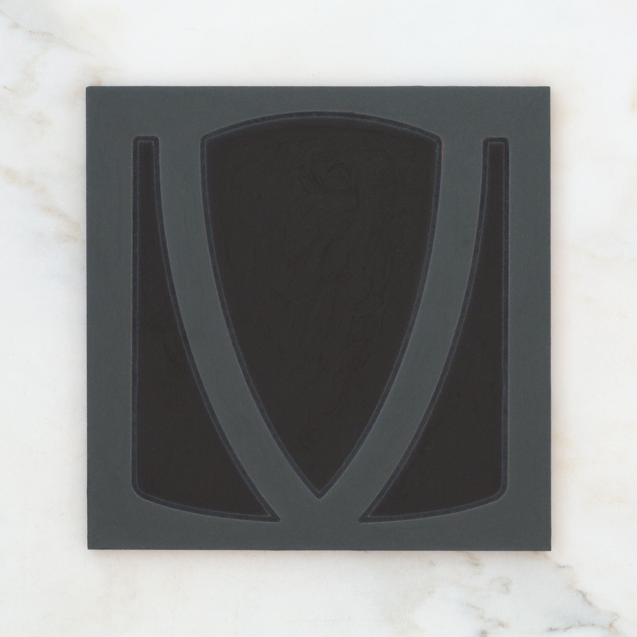 8x8 Handpainted Tile Los Angeles in Black Motif