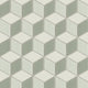 Small Diamond Escher Sheeted Original Ceramic Tile in Limewash Matte, Overcast Matte & Rosemary Matte