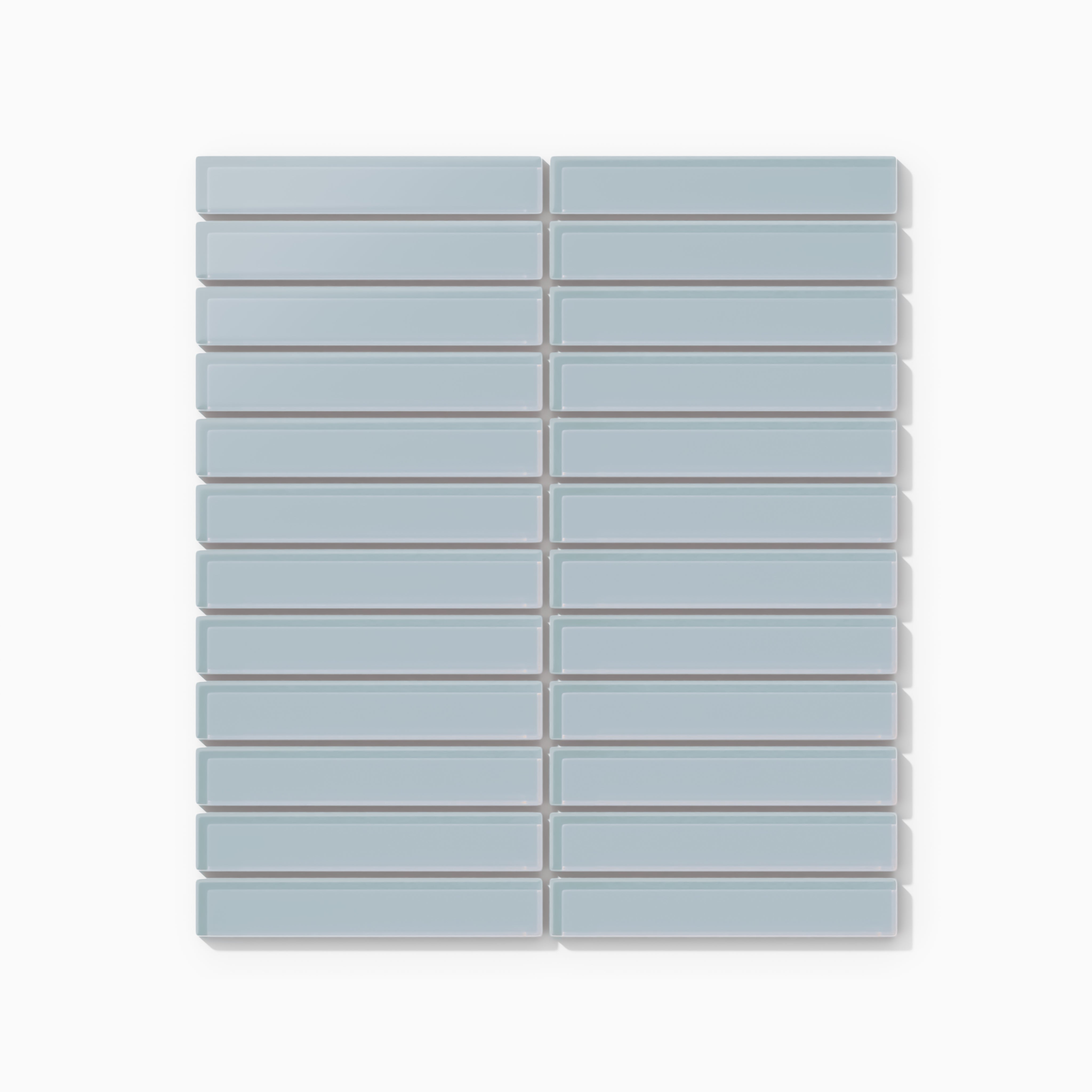 1x6 Straight Set Sheeted Glass Mosaic Tile in Partridge Matte