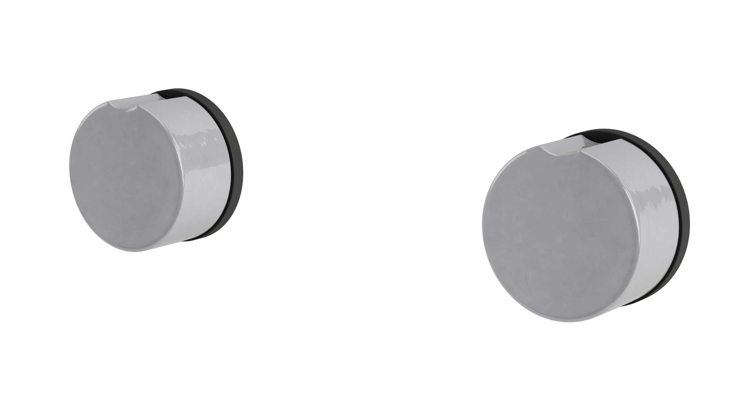 Foundry Two Handle Wall Mount Bath Trim with Groove Ceramic Knob Handles in Matte Black