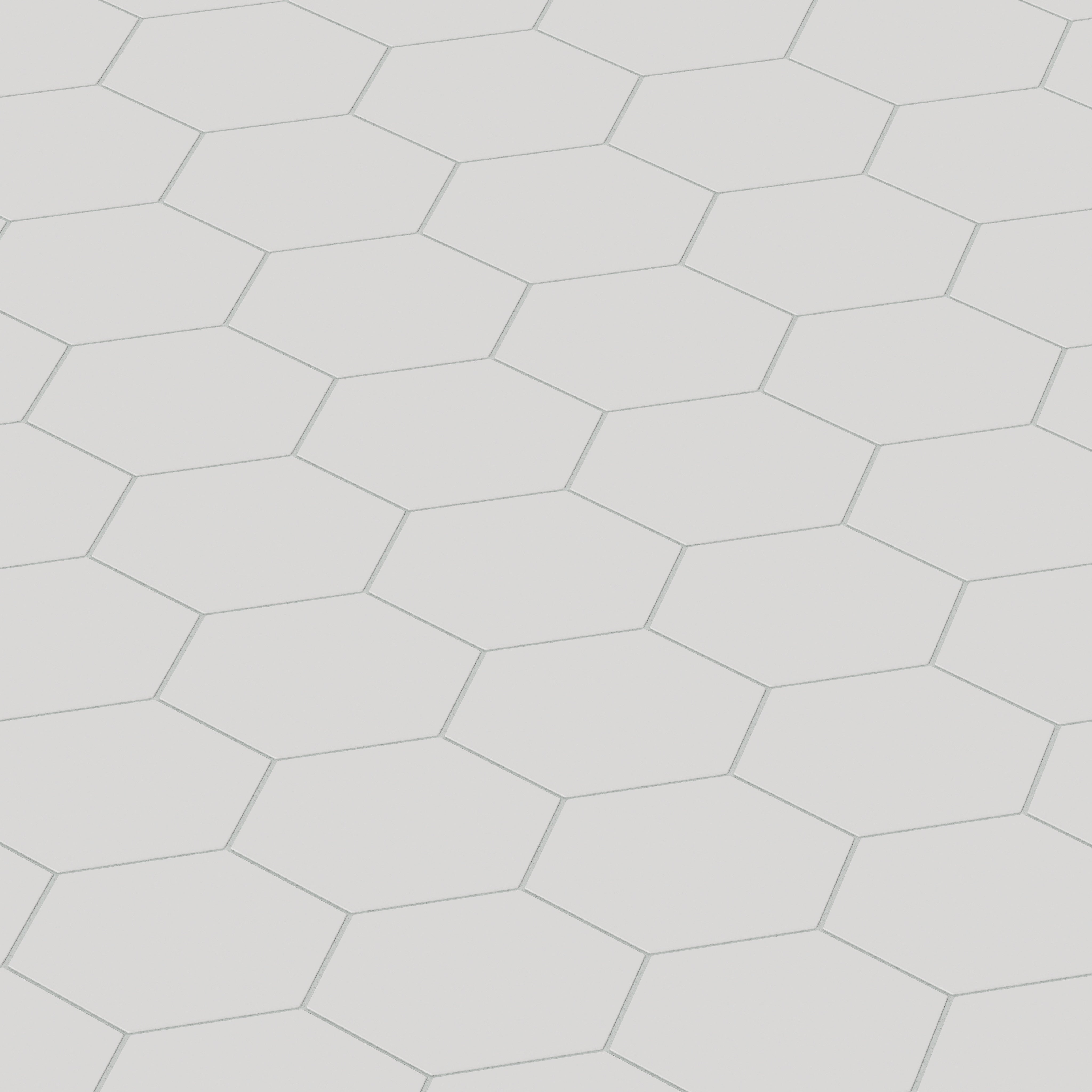 8" Hexagon Natural Press Ceramic Tile in Cloud Cover Matte