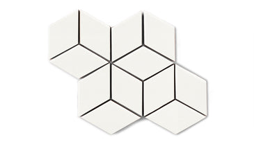 Small Diamond Sheeted - Escher Original Ceramic Mosaic Tile in Calcite Matte