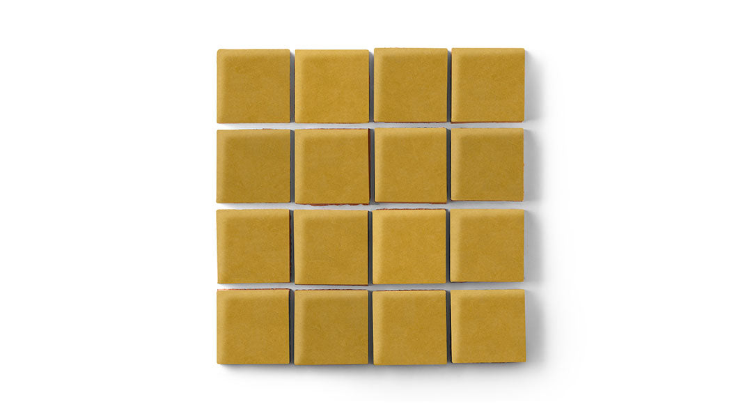 2x2 Straight Set Sheeted Original Ceramic Mosaic Tile in Mustard Seed Matte