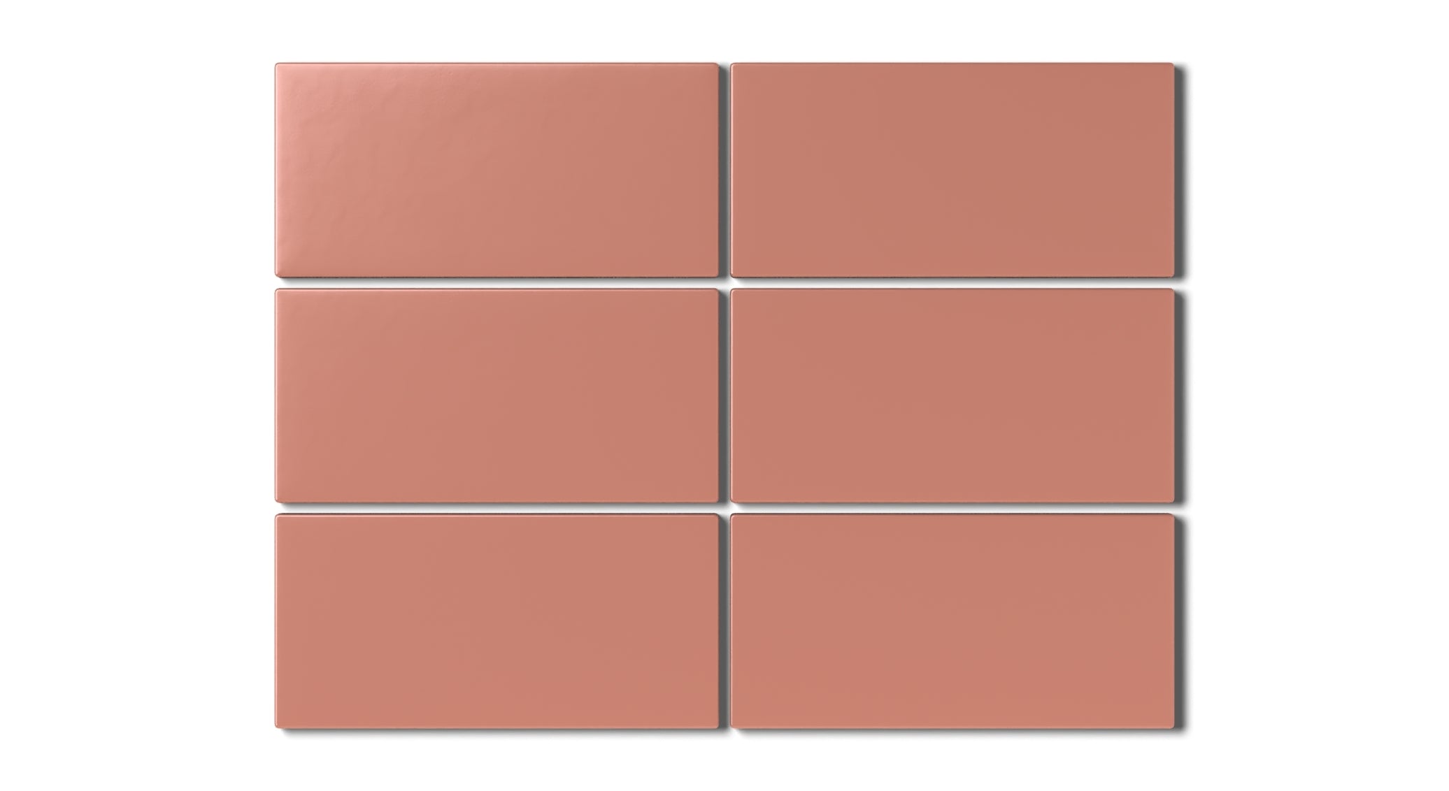 3x6 Natural Press Ceramic Tile in Madder Red Matte