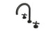 Contour Two Handle Deck Mount Gooseneck Lavatory Faucet with Soft Cross Handles in Oil Rubbed Bronze