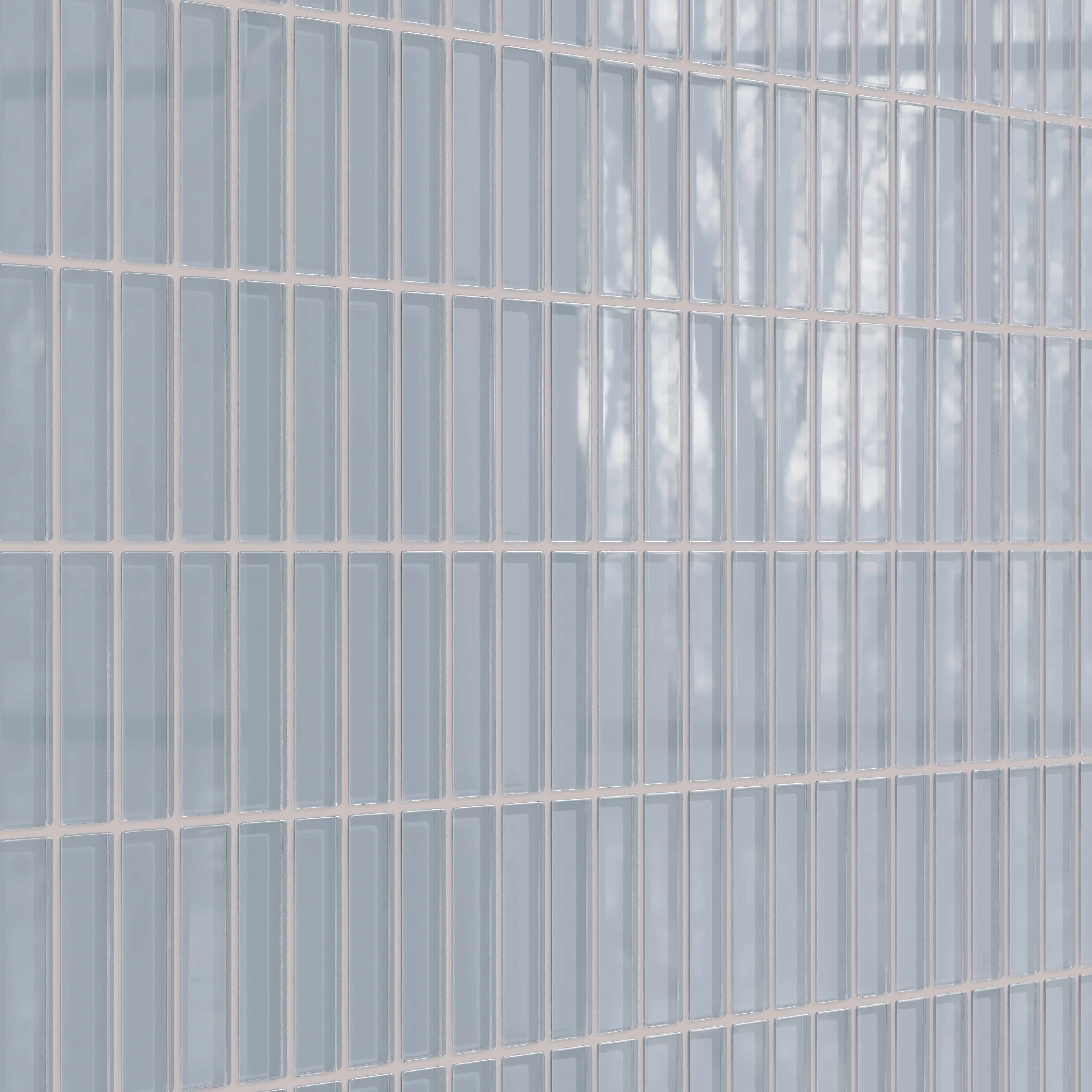 1x4 Straight Set Sheeted Glass Mosaic Tile in Pinyon Jay Gloss