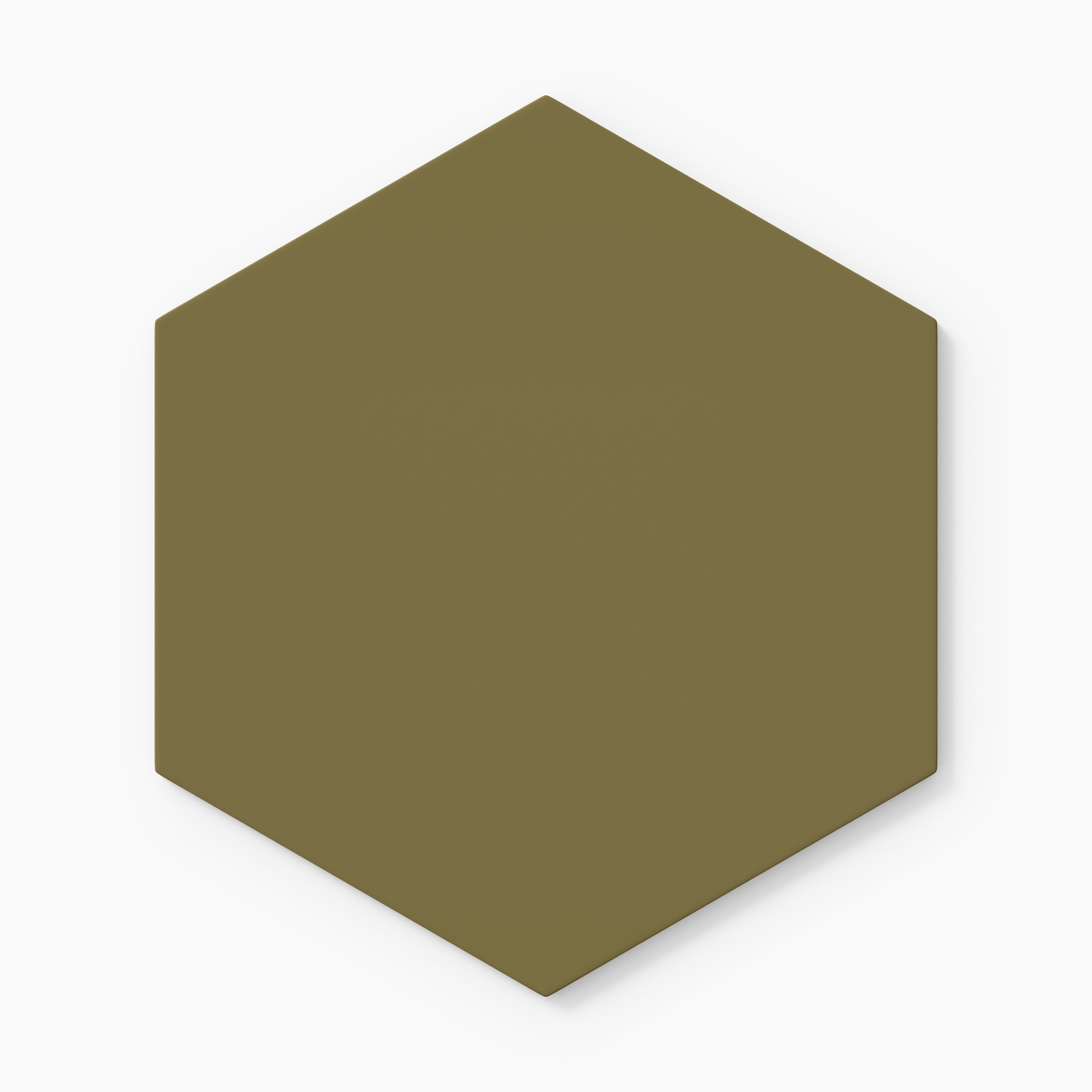 8" Hexagon Natural Press Ceramic Tile in Sap Green Matte