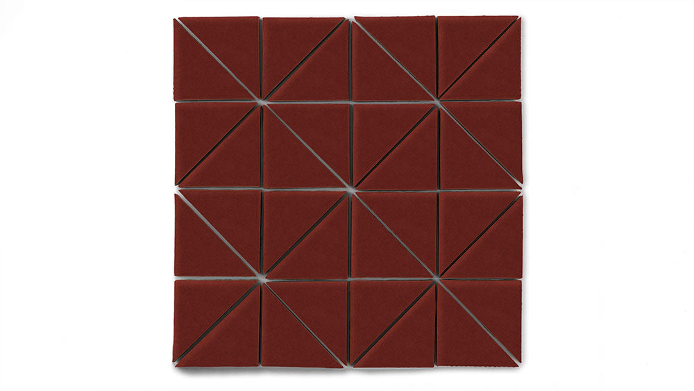 3" Triangle Sheeted - Quadrant Original Ceramic Mosaic Tile in Vintage Leather Matte