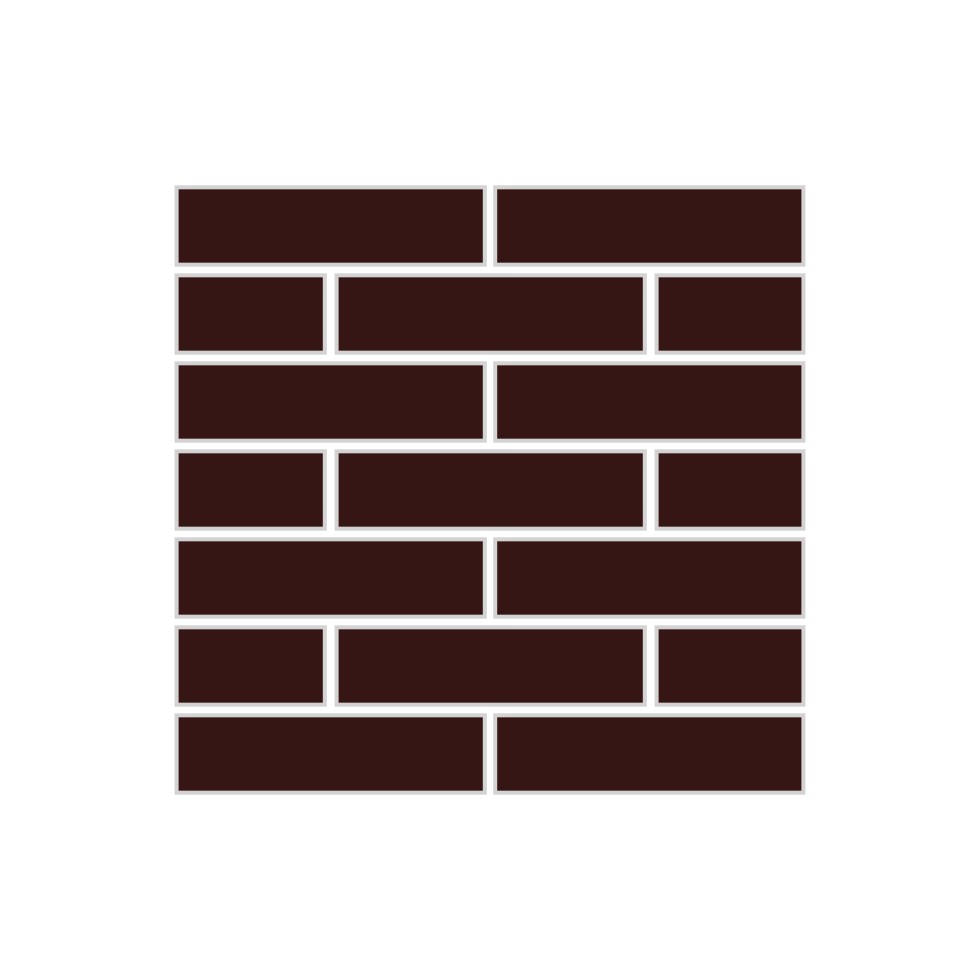 1x4 Half Offset Sheeted Original Ceramic Mosaic Tile in Garnet Matte