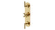 Contour Three Handle Wall Mount Shower Trim with Soft Cross/Soft Lever Handles in Polished Brass