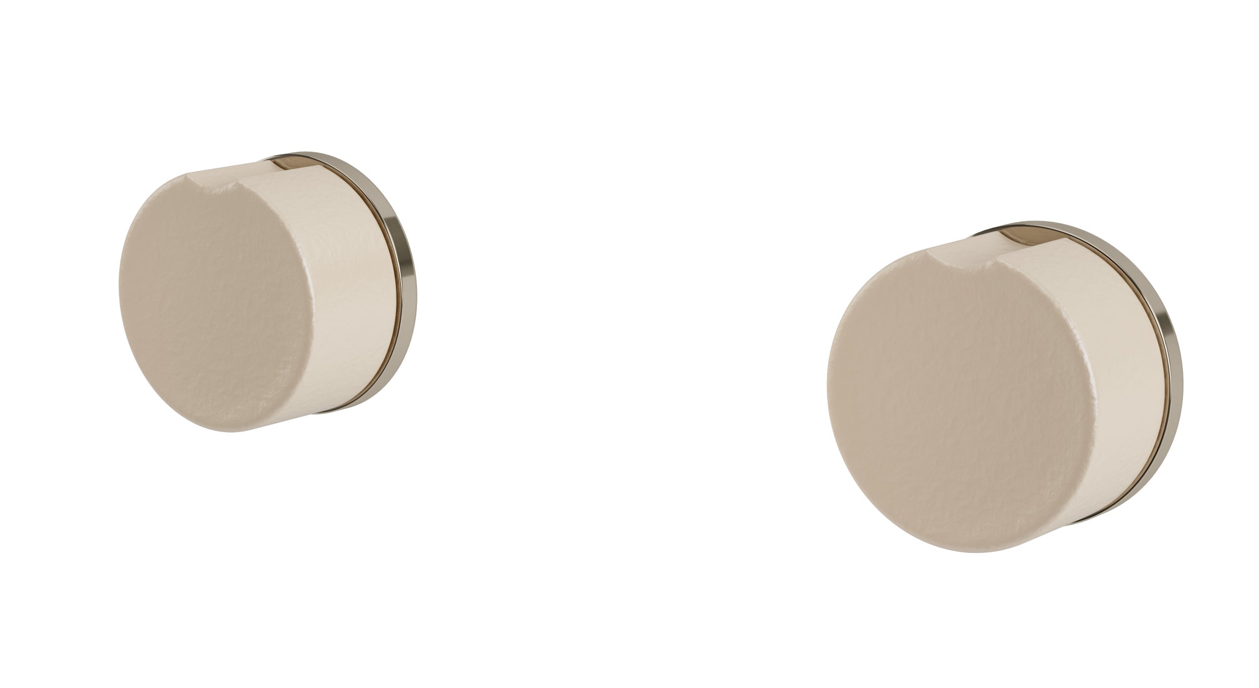 Foundry Two Handle Wall Mount Bath Trim with Groove Ceramic Knob Handles in Polished Nickel