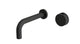 Foundry One Handle Wall Mount 7.5" Lavatory Faucet with Barrel Knob Handle in Matte Black