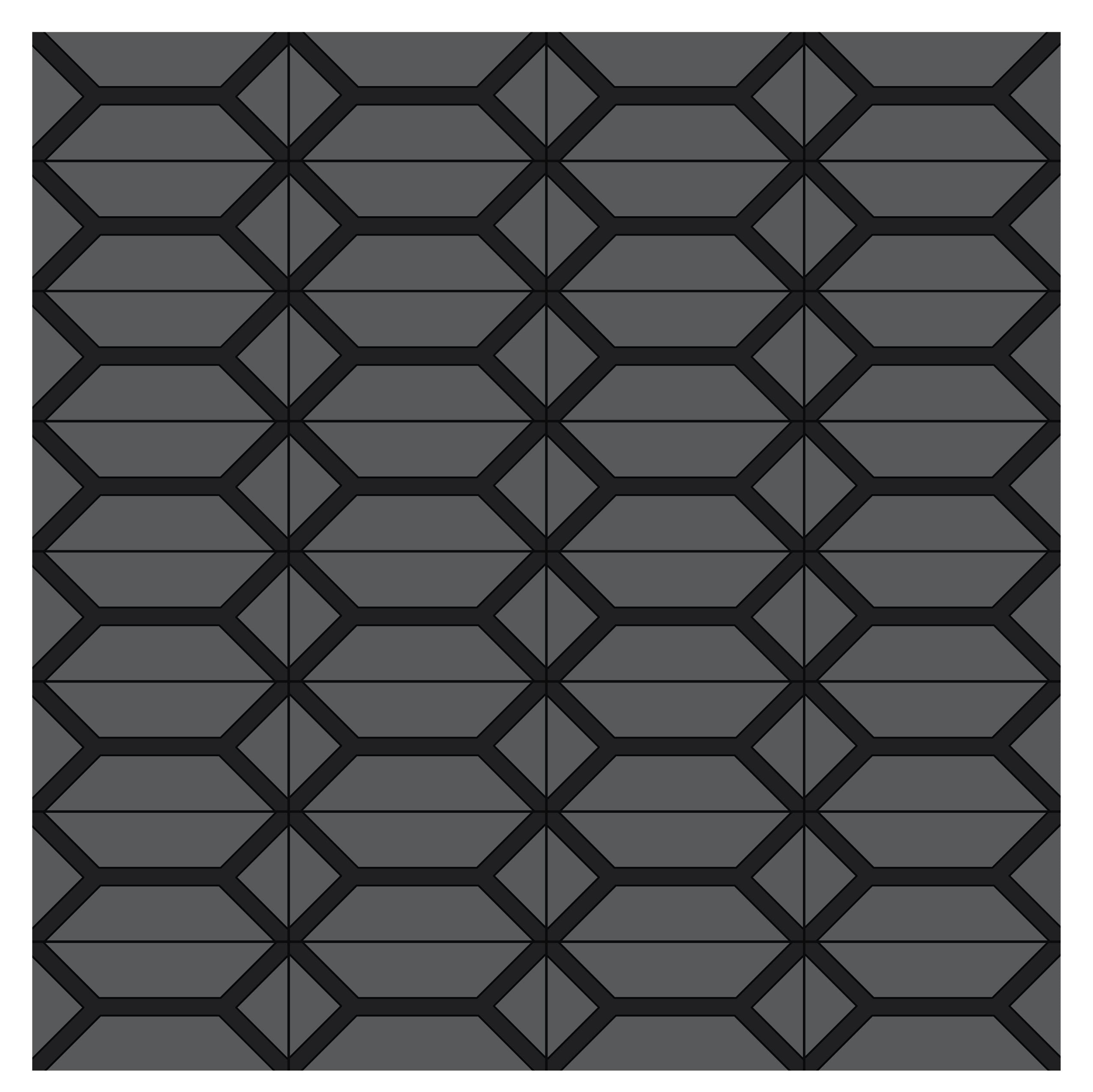 6x12 Handpainted Tile Austin in Black Motif