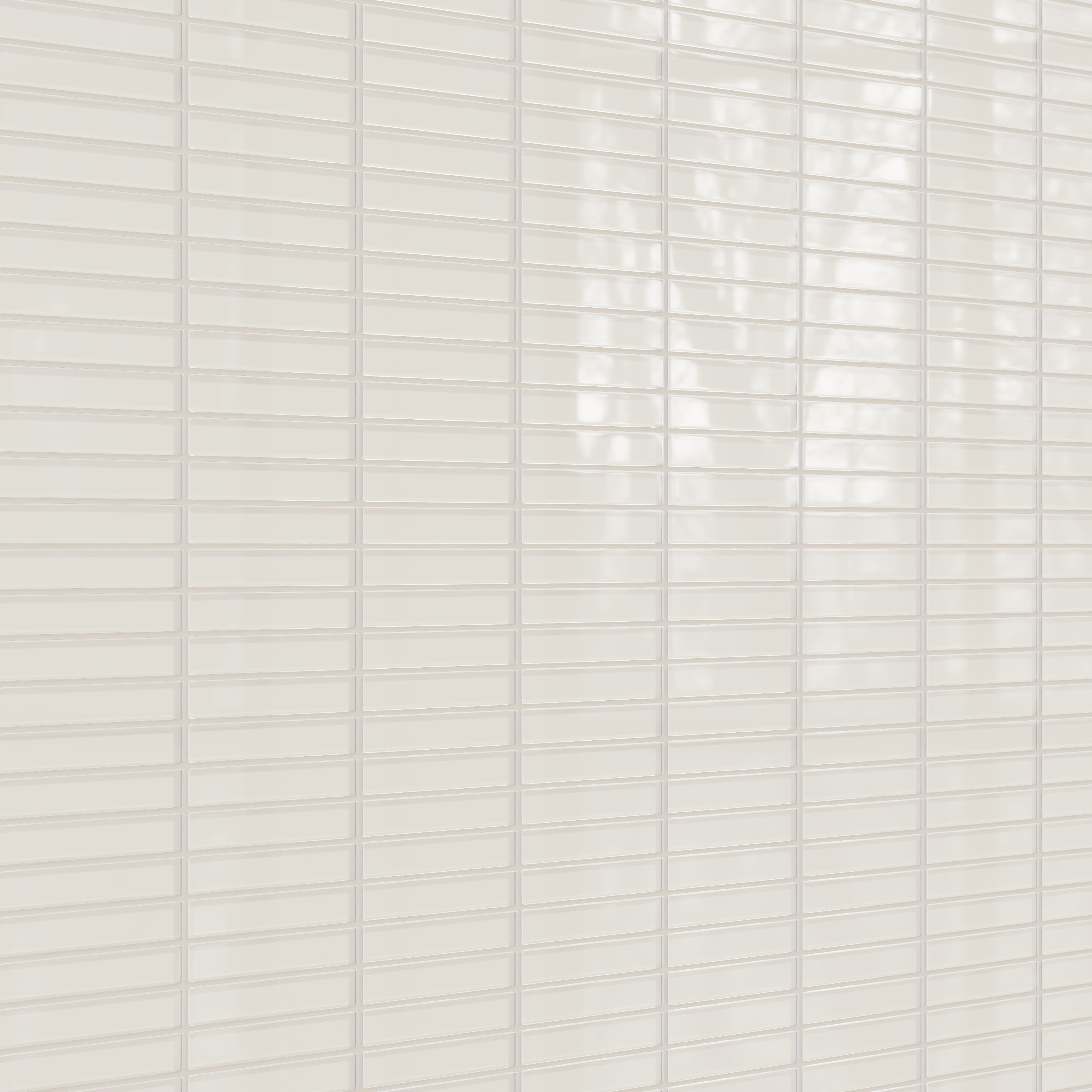 1x6 Straight Set Sheeted Glass Mosaic Tile in Dove Gloss