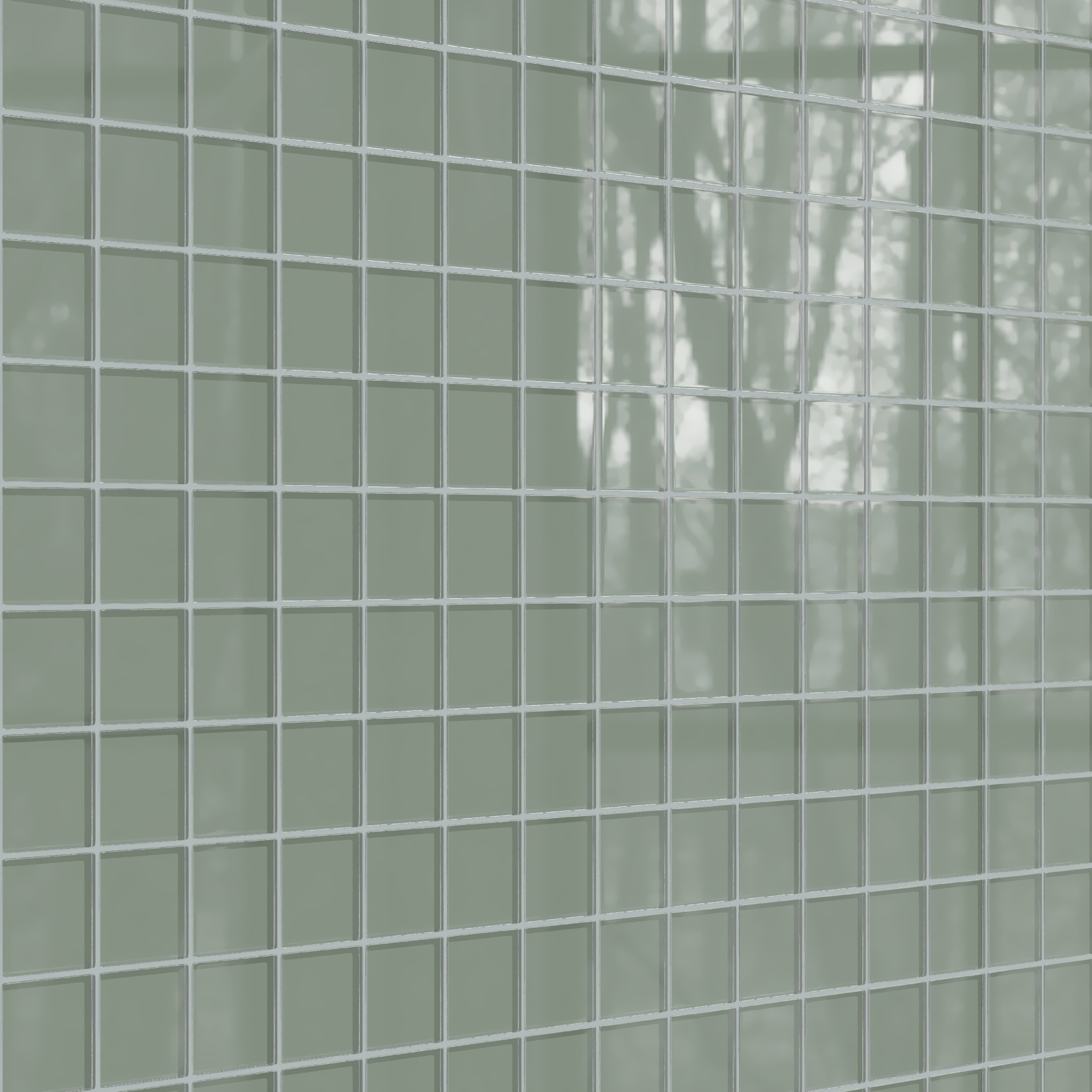 3x3 Straight Set Sheeted Glass Mosaic Tile in Hummingbird Gloss