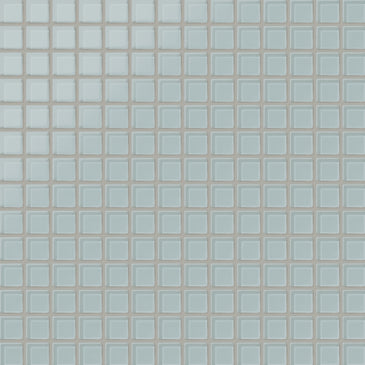 1x1 Straight Set Sheeted Glass Mosaic Tile in Great Blue Heron Matte