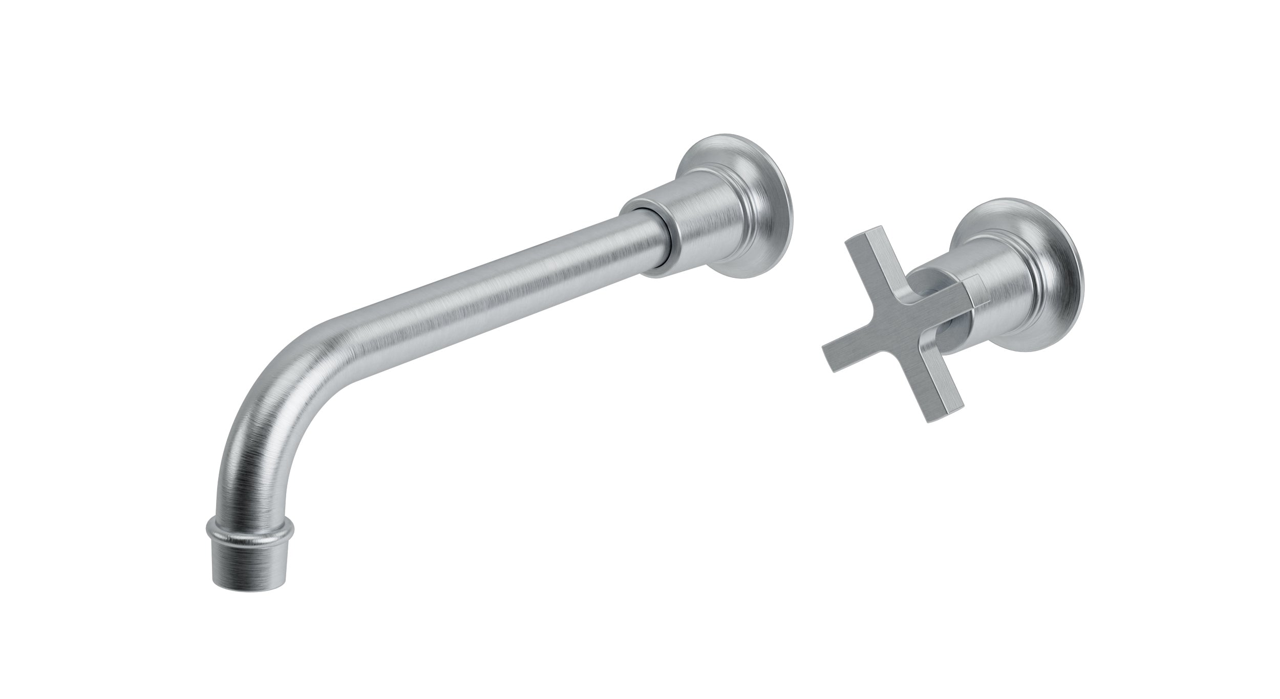 Emerson One Handle Wall Mount 10" Lavatory Faucet with Classic Cross Handle in Satin Chrome
