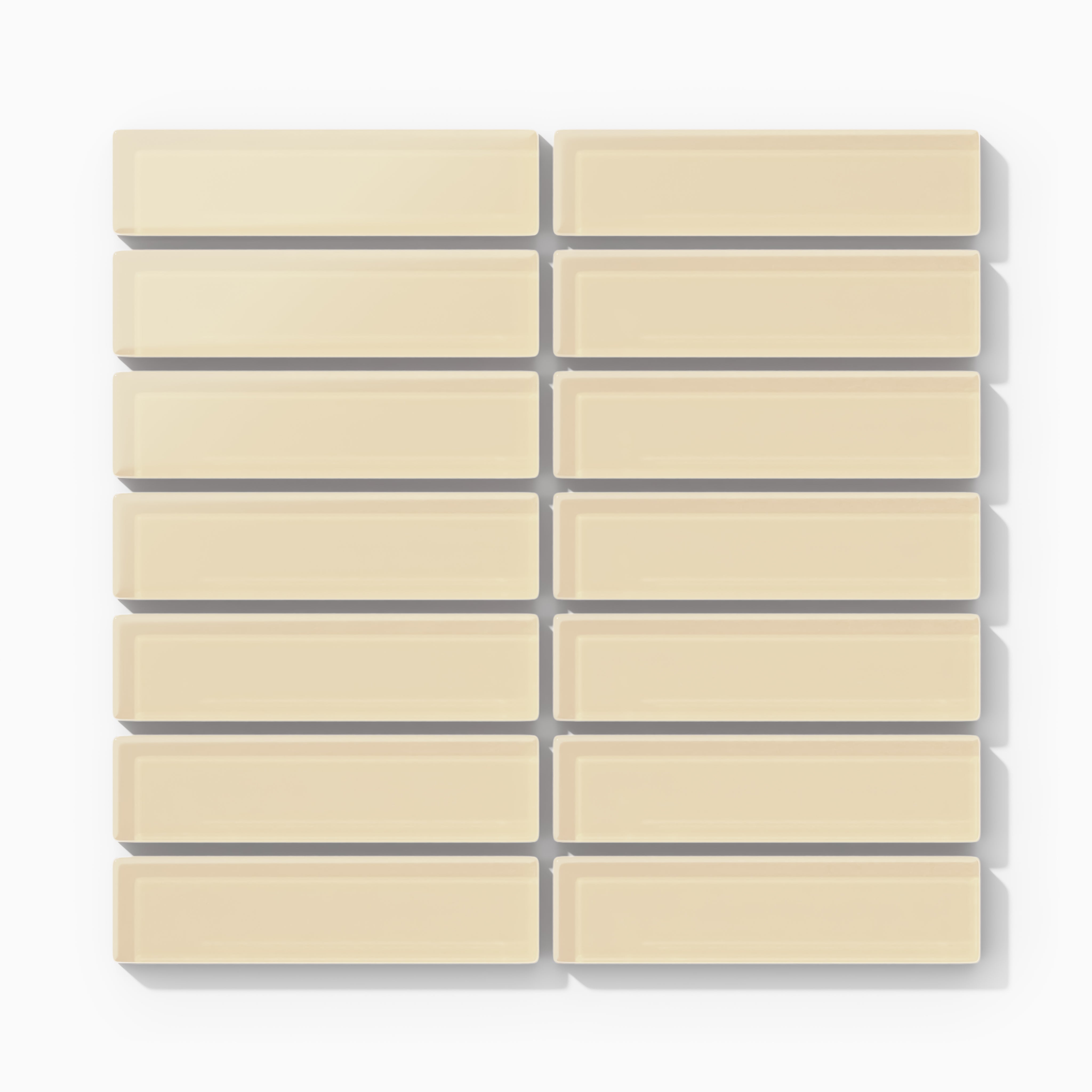 1x4 Straight Set Sheeted Glass Mosaic Tile in Chickadee Matte
