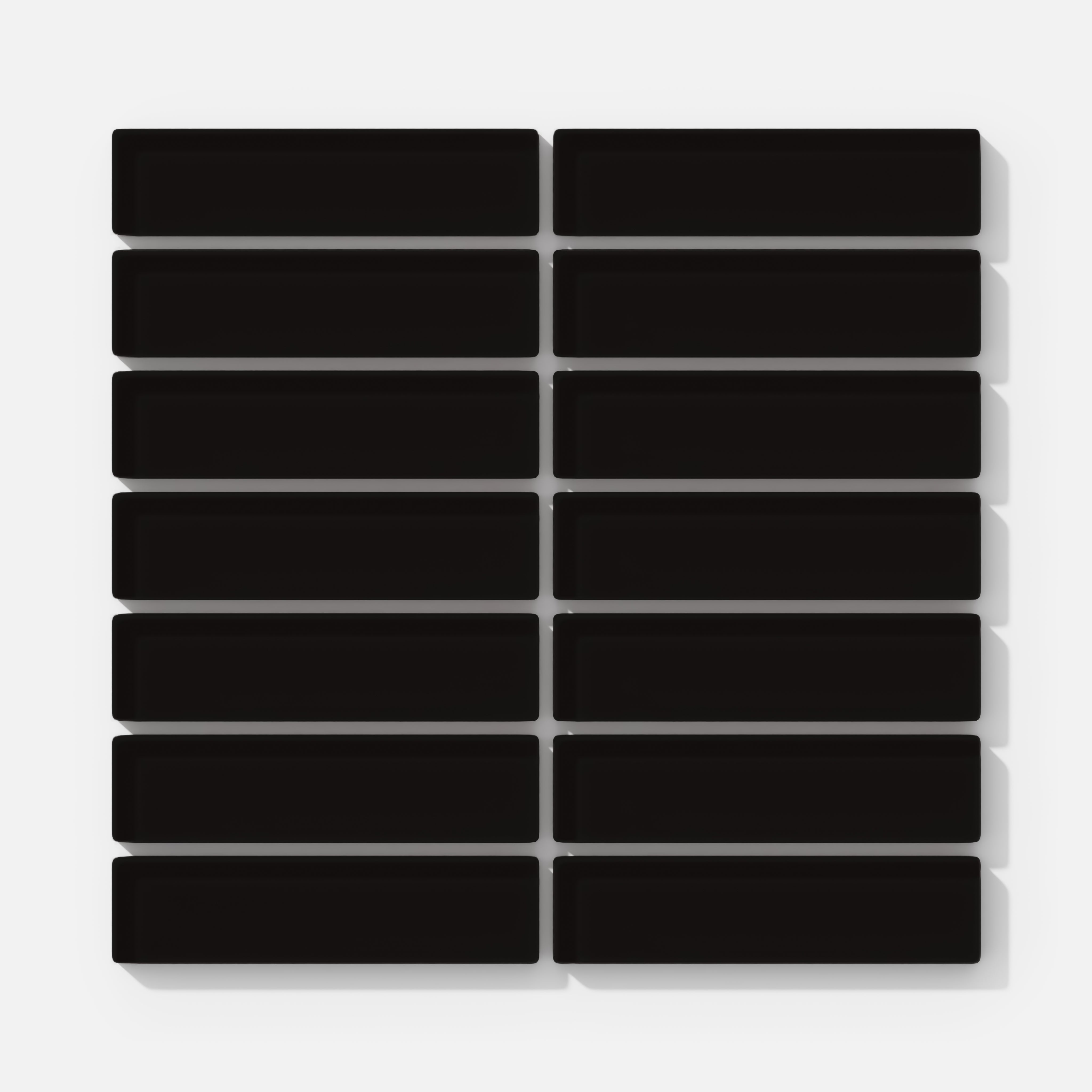 1x4 Straight Set Sheeted Glass Mosaic Tile in Condor Gloss