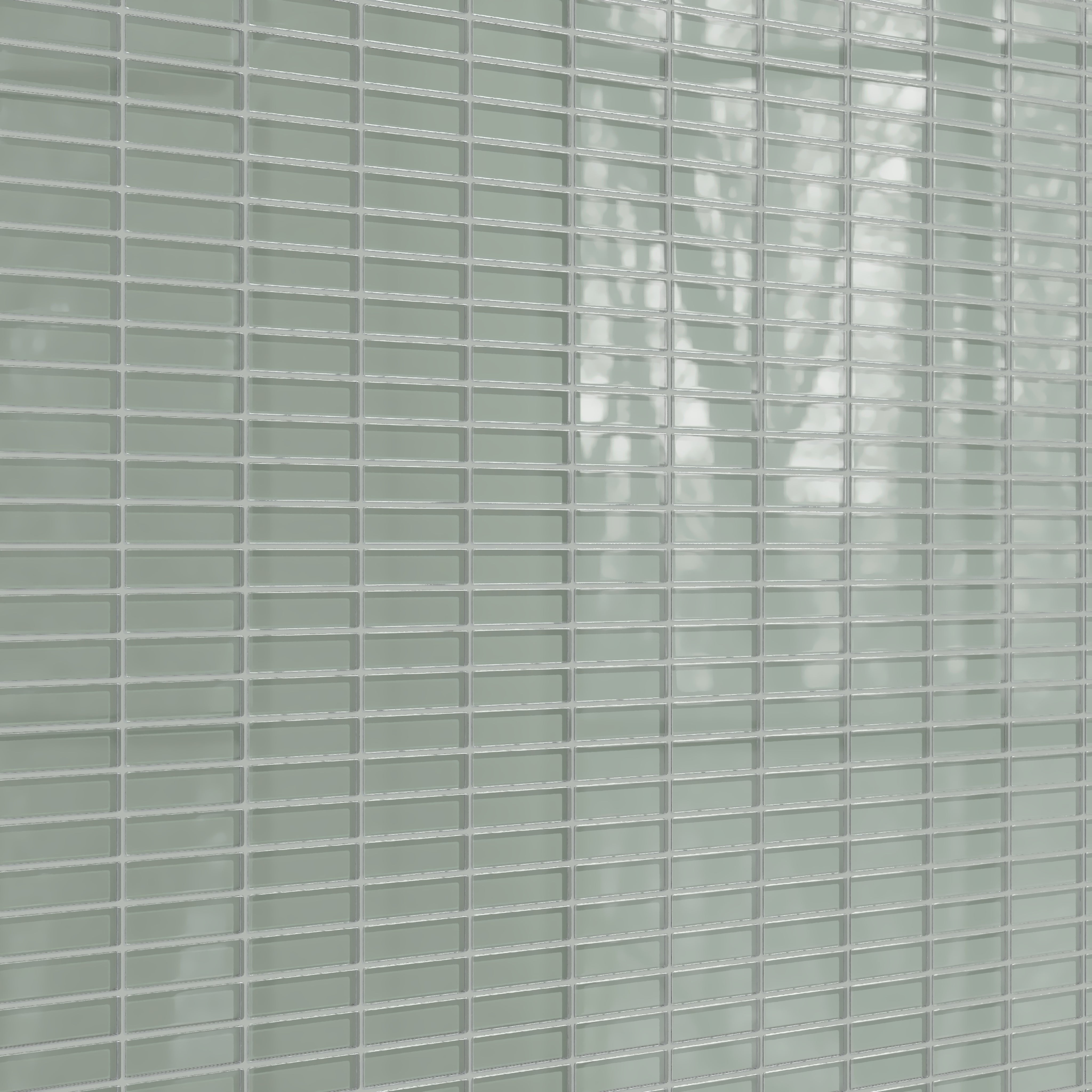 1x4 Straight Set Sheeted Glass Mosaic Tile in Hummingbird Gloss