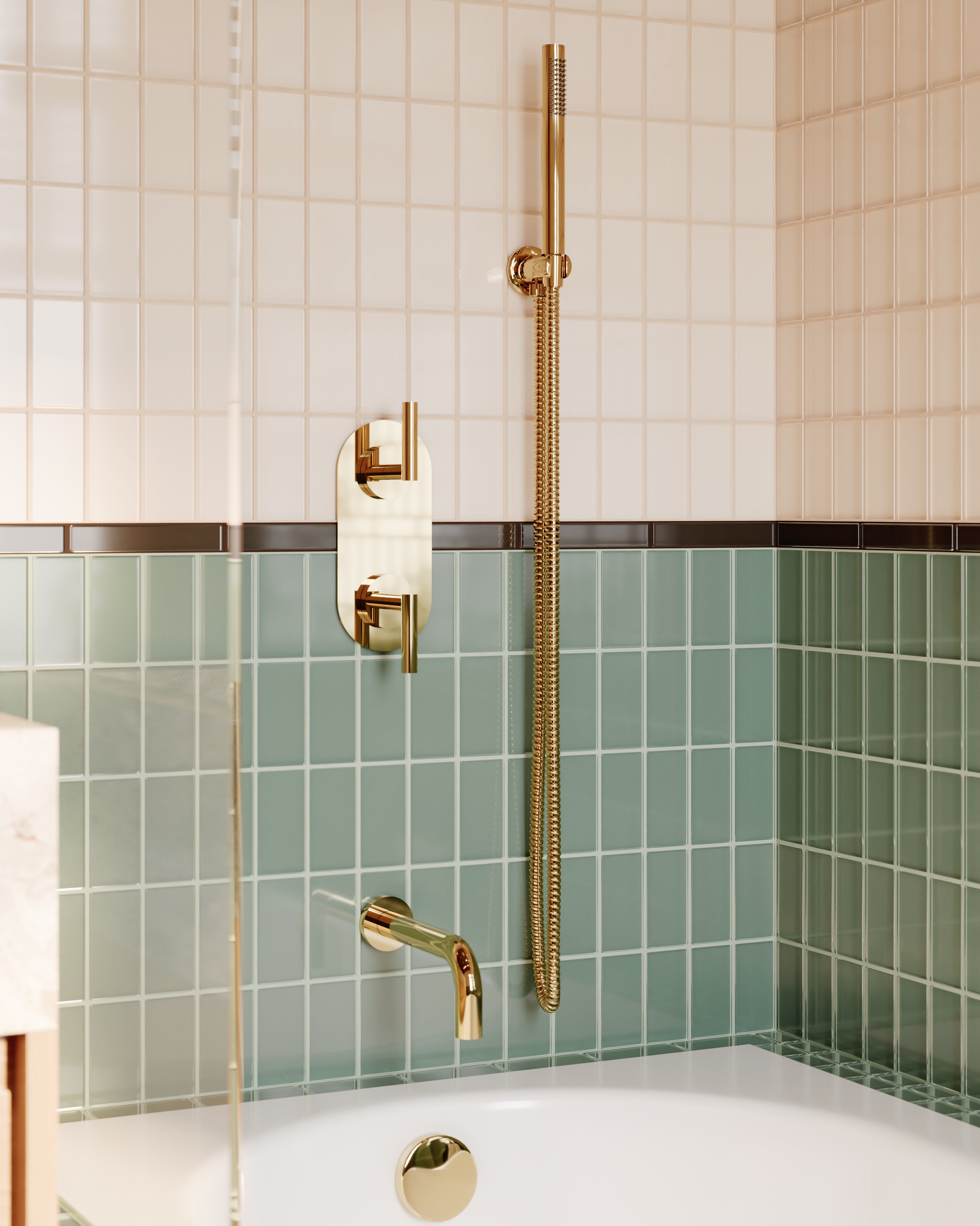 2x4 Straight Set Sheeted Glass Mosaic Tile in Hummingbird Gloss