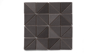 3" Triangle Sheeted - Quadrant Original Ceramic Mosaic Tile in Carbon Matte