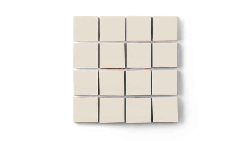 2x2 Straight Set Sheeted Original Ceramic Mosaic Tile in Ivory Matte