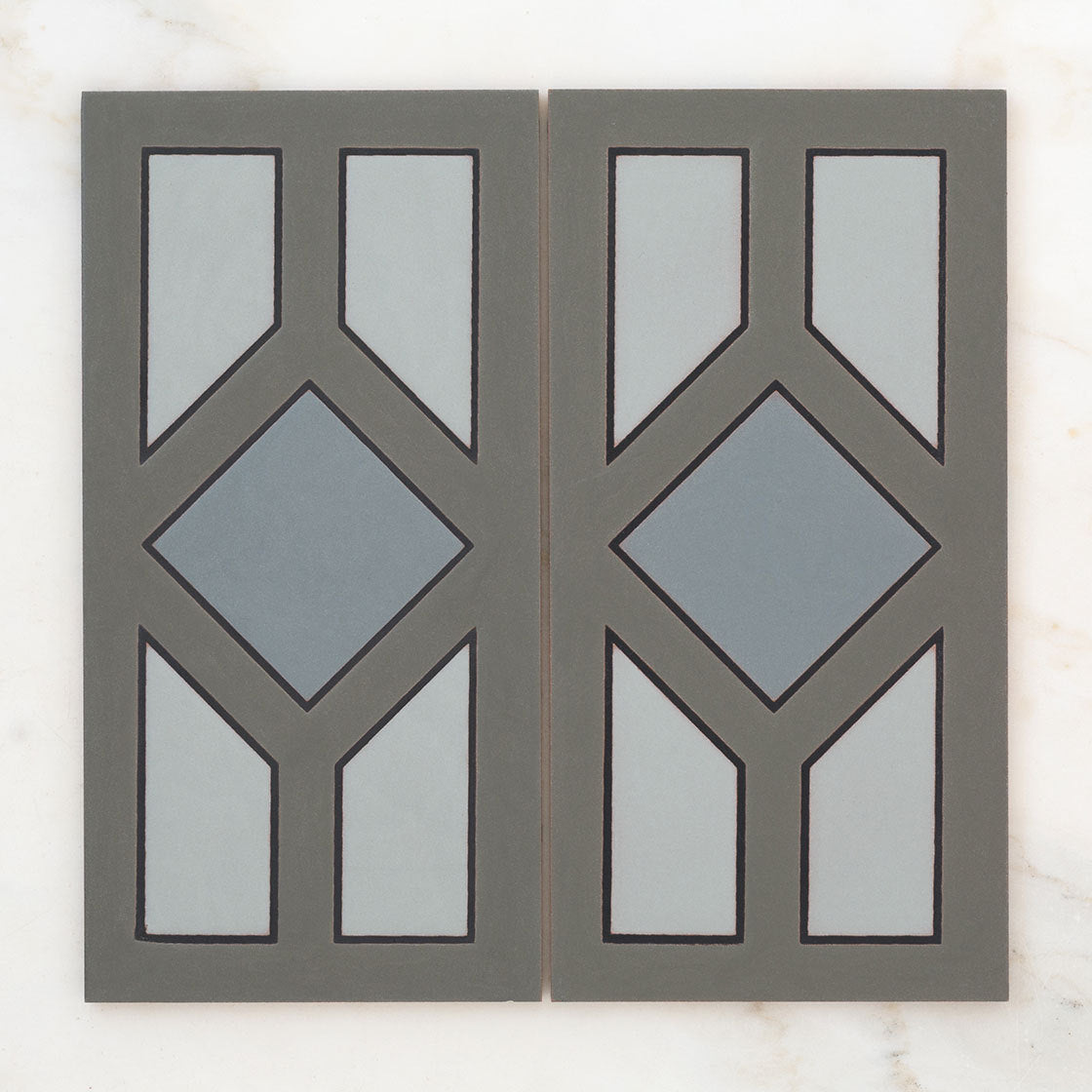 6x12 Handpainted Sample Chicago  in Grey Motif