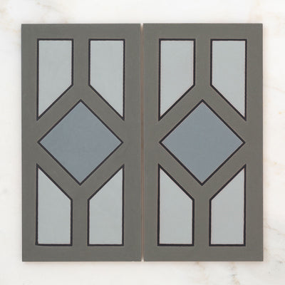 6x12 Handpainted Sample Chicago  in Grey Motif