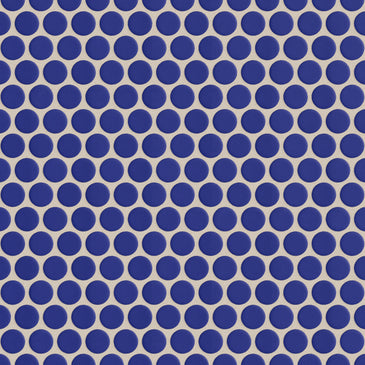 Penny Round Sheeted Original Ceramic Mosaic Tile in Azul Matte