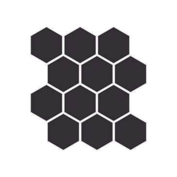 2" Hexagon Sheeted Original Ceramic Mosaic Tile in Graphite