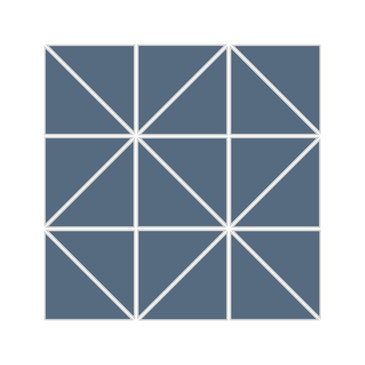 3" Triangle Sheeted - Quadrant Original Ceramic Mosaic Tile in Slate Blue Matte