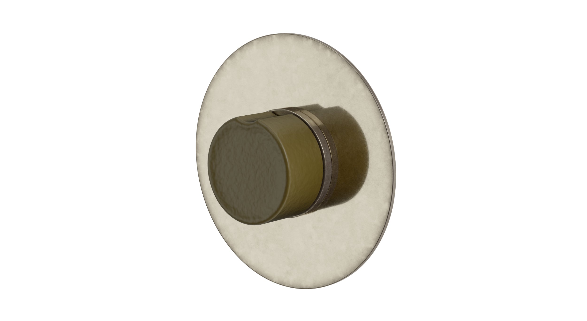 Foundry One Handle Wall Mount Shower Trim with Groove Ceramic Knob Handle in French Nickel