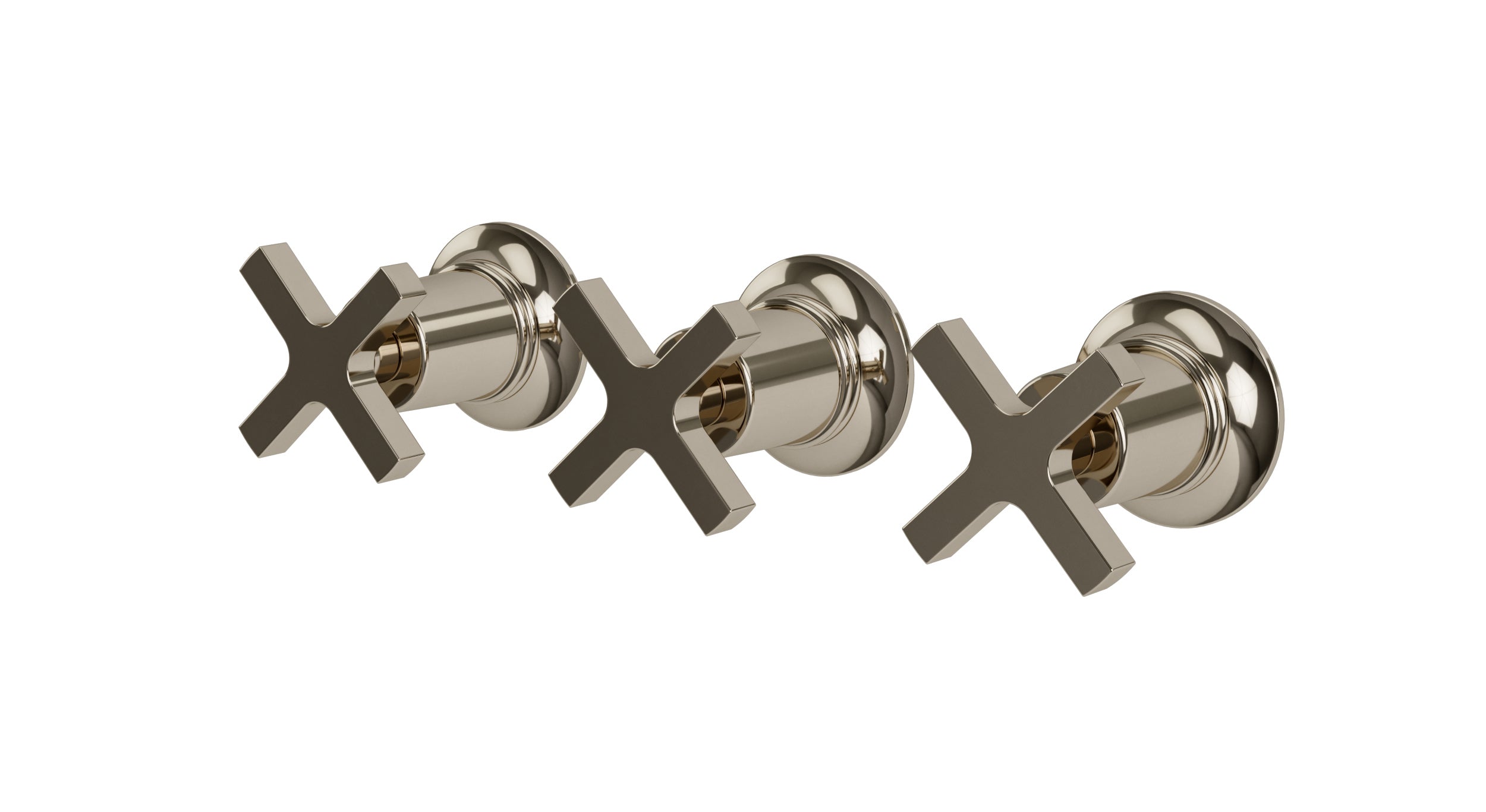 Emerson Three Handle Wall Mount Bath Trim with Diverter/Volume Control and Classic Cross Handles