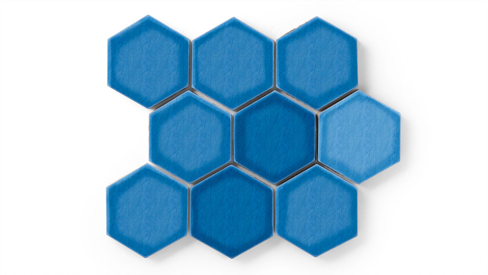 4" Hexagon Original Ceramic Tile in Aegean Sea Gloss