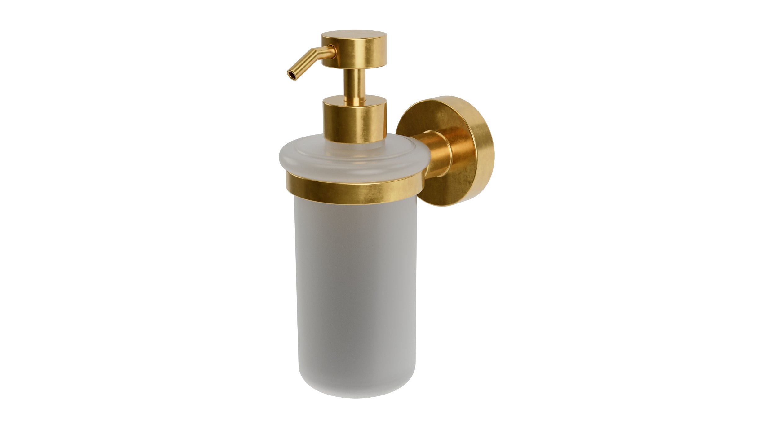 Flatiron Round Soap Dispenser in French Brass