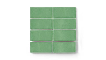 2x4 Straight Set Sheeted Original Ceramic Mosaic Tile in Sea Green Gloss