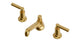 Emerson Two Handle Deck Mount Low Hexagon Lavatory Faucet with Classic Lever Handles in French Brass