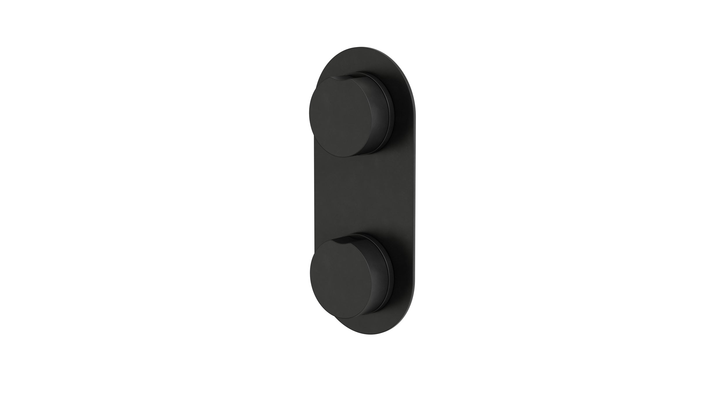 Foundry Two Handle Wall Mount Shower Trim with Barrel Knob Handles in Oil Rubbed Bronze