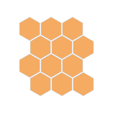 2" Hexagon Sheeted Original Ceramic Mosaic Tile in Koi Matte