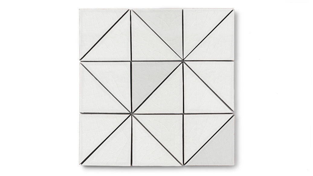 4" Triangle Original Ceramic Tile in Frost Gloss