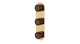 Foundry Three Handle Wall Mount Shower Trim with Groove Ceramic Knob Handles in Polished Brass