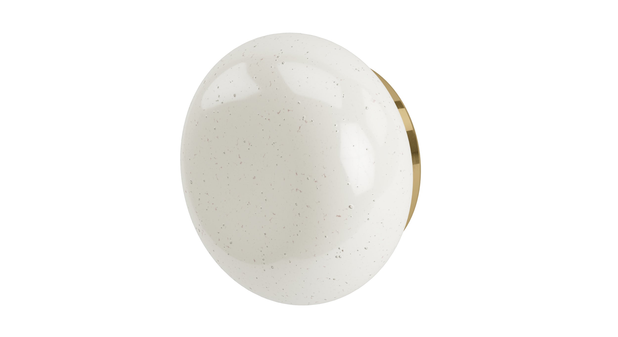 Foundry One Handle Wall Mount Diverter/Volume Control Shower Trim with Pebble Ceramic Knob Handle in Uncoated Polished Brass