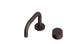 Foundry One Handle Deck Mount Squaretop Lavatory Faucet with Barrel Knob Handle in Architectural Copper